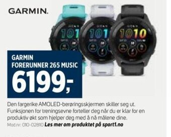 Sport 1 GARMIN FORERUNNER 265 MUSIC tilbud