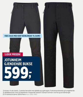 Sport 1 JOTUNHEIM GJENDEHØE BUKSE tilbud