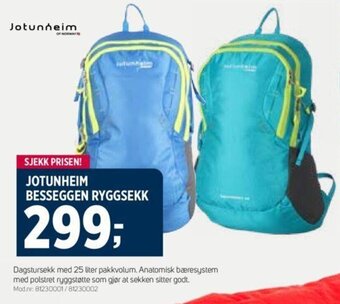 Sport 1 JOTUNHEIM BESSEGGEN RYGGSEKK tilbud