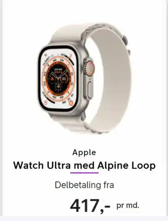 Telia Apple Watch Ultra med Alpine Loop tilbud