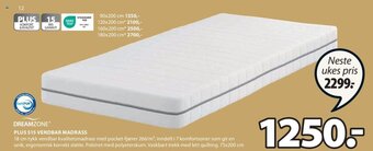 JYSK PLUS S15 VENDBAR MADRASS tilbud