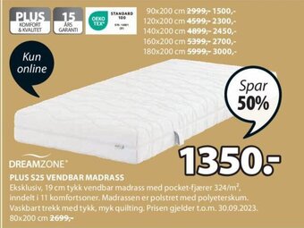 JYSK PLUS S25 VENDBAR MADRASS tilbud