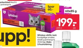Rusta Whiskas kattemat tilbud