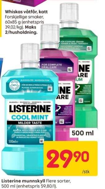 Rusta Listerine munnskyll tilbud