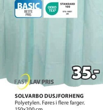JYSK SOLVARBO DUSJFORHENG tilbud