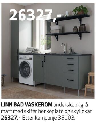 Flisekompaniet Linn bad vaskerom tilbud