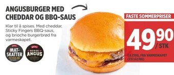 Meny ANGUSBURGER MED CHEDDAR OG BBQ-SAUS tilbud