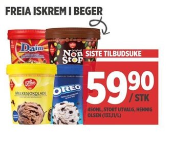 Meny FREIA ISKREM I BEGER tilbud