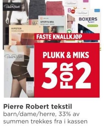 Meny Pierre Robert tekstil tilbud