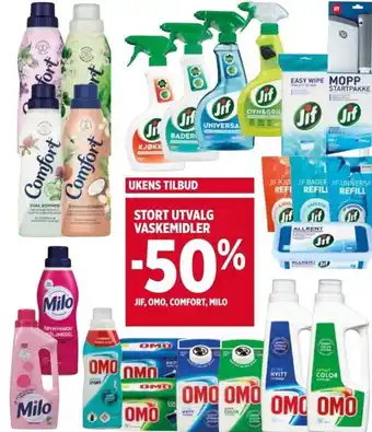 Meny JIF, OMO, COMFORT, MILO tilbud