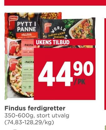 Meny Findus ferdigretter tilbud