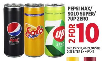 Jacobs Pepsi max/ solo super/ 7up zero tilbud