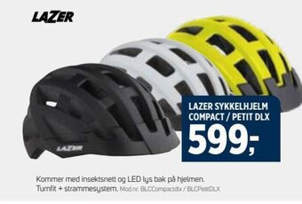Sport 1 LAZER SYKKELHJELM COMPACT / PETIT DLX tilbud