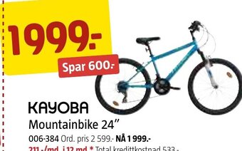Jula KAYOBA Mountainbike 24" tilbud