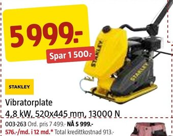 Jula Vibratorplate 4.8 kW, 520x445 mm, 13000 N tilbud