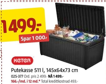 Jula Putekasse 511 I, 145x64x73 cm tilbud