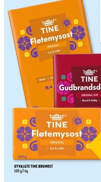 Coop Prix UTVALGTE TINE BRUNOST 500g/1 kg tilbud
