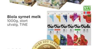 Meny Biola syrnet melk tilbud