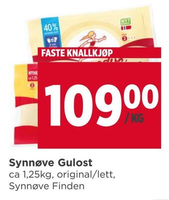 Meny Synnøve gulost tilbud
