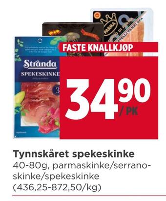 Meny Tynnskåret spekeskinke tilbud
