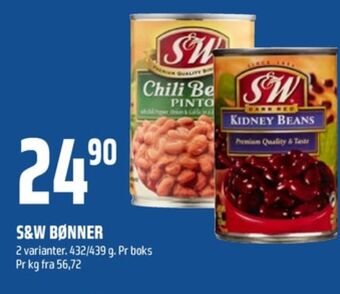 Coop Obs S&w bønner tilbud