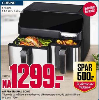 Europris Airfryer dual zone tilbud