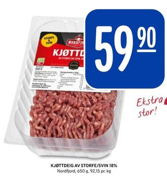 Rema 1000 Kjøttdeig av storfe/svin 18% tilbud