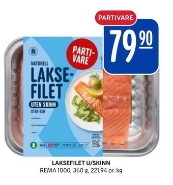 Rema 1000 Laksefilet u/skinn tilbud