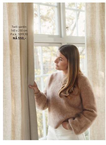 Kid Interiør Twill gardin tilbud