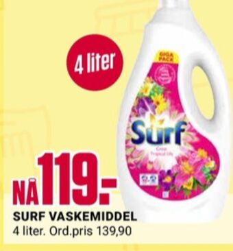 Europris Surf vaskemiddel-flytende tilbud