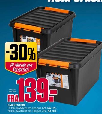 Europris Smart store oppbevaringsboks tilbud