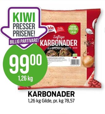 Kiwi KARBONADER 1,26 kg Gilde tilbud
