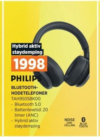 POWER PHILIPS BLUETOOTH- HODETELEFONER TAH9505BK00 tilbud