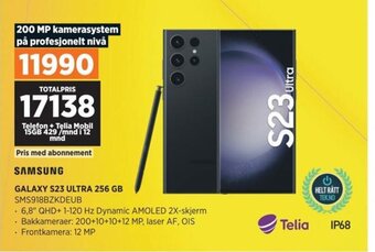 POWER SAMSUNG GALAXY S23 ULTRA 256 GB SMS918BZKDEUB tilbud