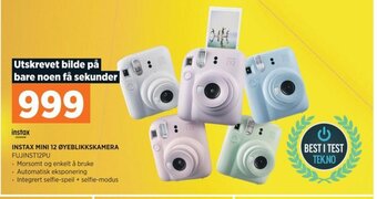POWER INSTAX MINI 12 ØYEBLIKKSKAMERA tilbud