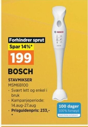 POWER BOSCH STAVMIKSER MSM6B100 tilbud