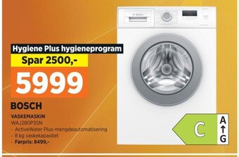 POWER BOSCH VASKEMASKIN WAJ280P3SN tilbud
