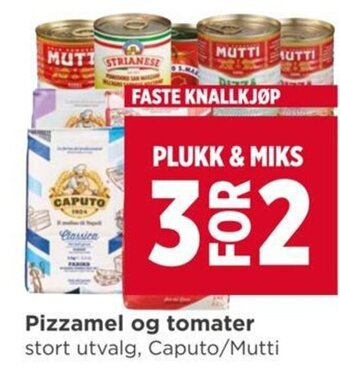 Meny Pizzamel og tomater tilbud