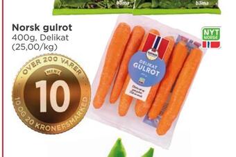 Meny Norsk gulrot tilbud