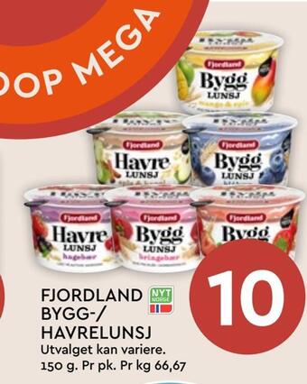 Coop Mega Fjordland bygg-/ havrelunsj tilbud