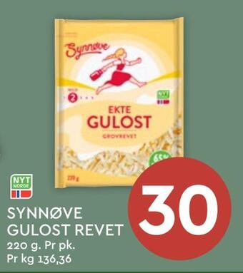 Coop Mega Synnøve gulost revet tilbud