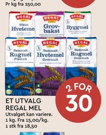 Coop Mega Et utvalg regal mel tilbud