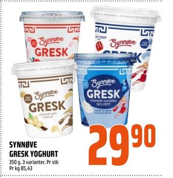 Coop Obs Synnøve gresk yoghurt tilbud