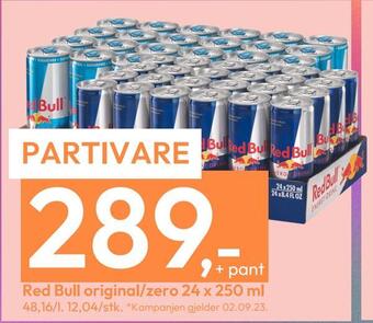 Gigaboks Red bull original/zero 24 x 250 ml tilbud