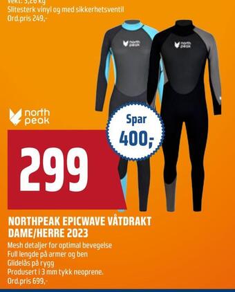 Coop Obs Northpeak epicwave våtdrakt dame/herre 2023 tilbud