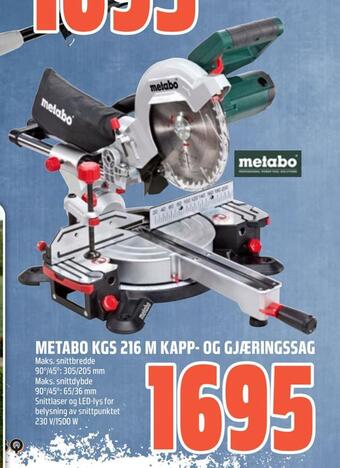 Coop Obs Metabo kgs 216 m kapp- og gjæringssag tilbud