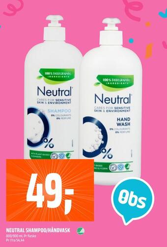 Coop Obs Neutral shampoo/håndvask tilbud