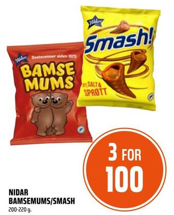 Coop Obs Nidar bamsemums/smash tilbud