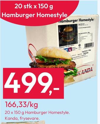 Gigaboks 20 x 150 g hamburger homestyle tilbud