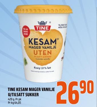 Coop Obs Tine kesam mager vanilje u/tilsatt sukker tilbud
